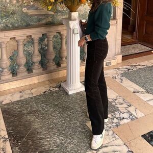 Zara Dark Green Flare Corduroy Pants